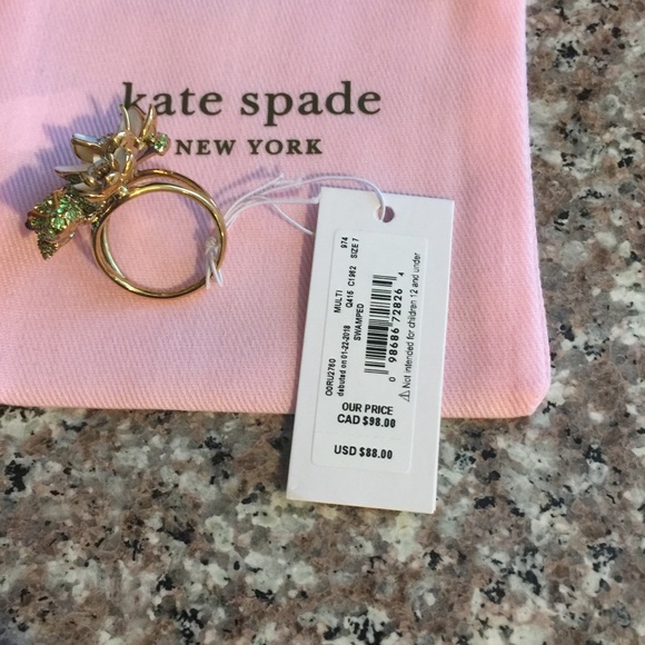 NWT Kate Spade Swamped Pave Alligator Ring Size 7 - Picture 11 of 11
